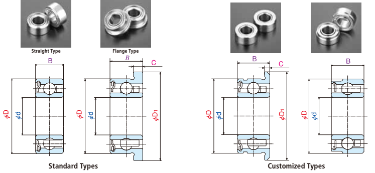 חתך צד מסבים מיניאטוריים למכשור דנטלי, ייצור סטנדרט וייצור לפי התאמה